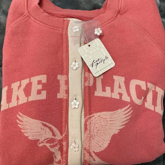 NWT Free People Junior Sweatshirt Cardi Lake Placid Dram Club Sold Out $98 - Picture 10 of 10